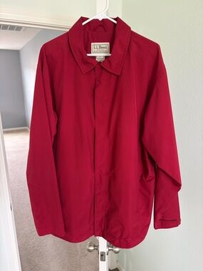 L.L. Bean Red Men's Water Resistant Jacket